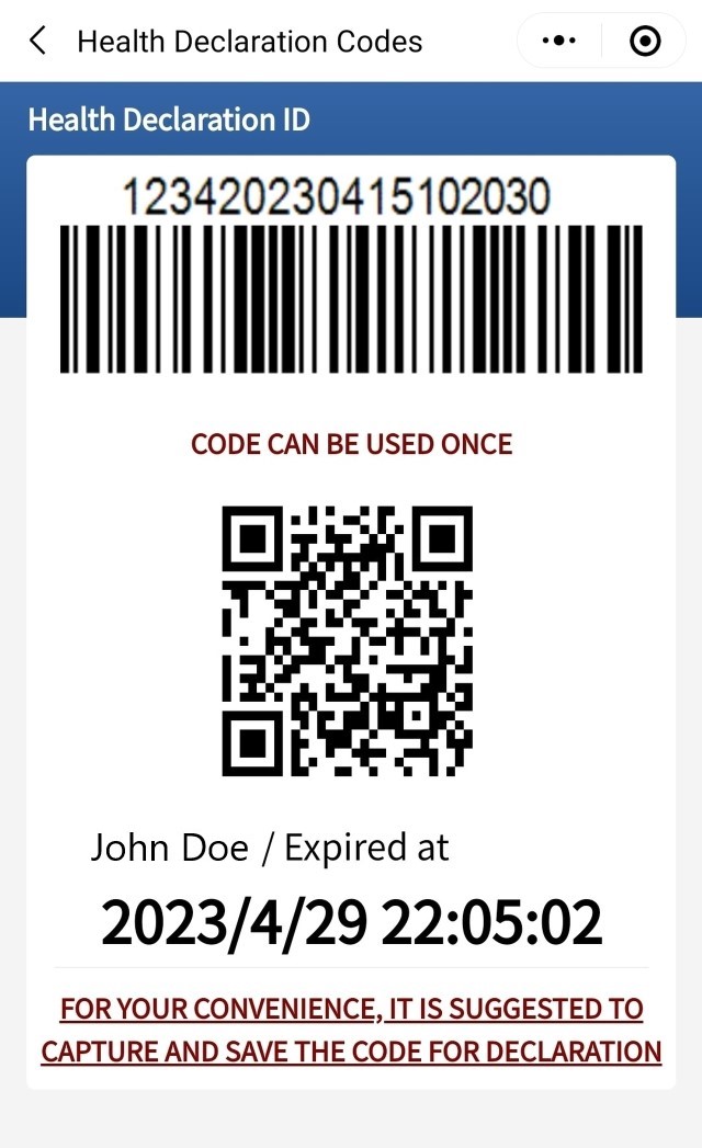 Health QR Code